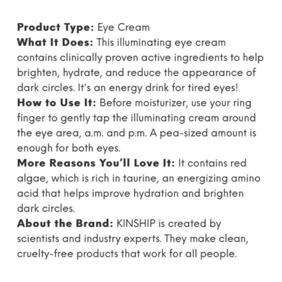 NEW 3× Kinship Brightwave Vitamin C Energizing + Brightening Eye Cream Travel - Picture 4 of 6